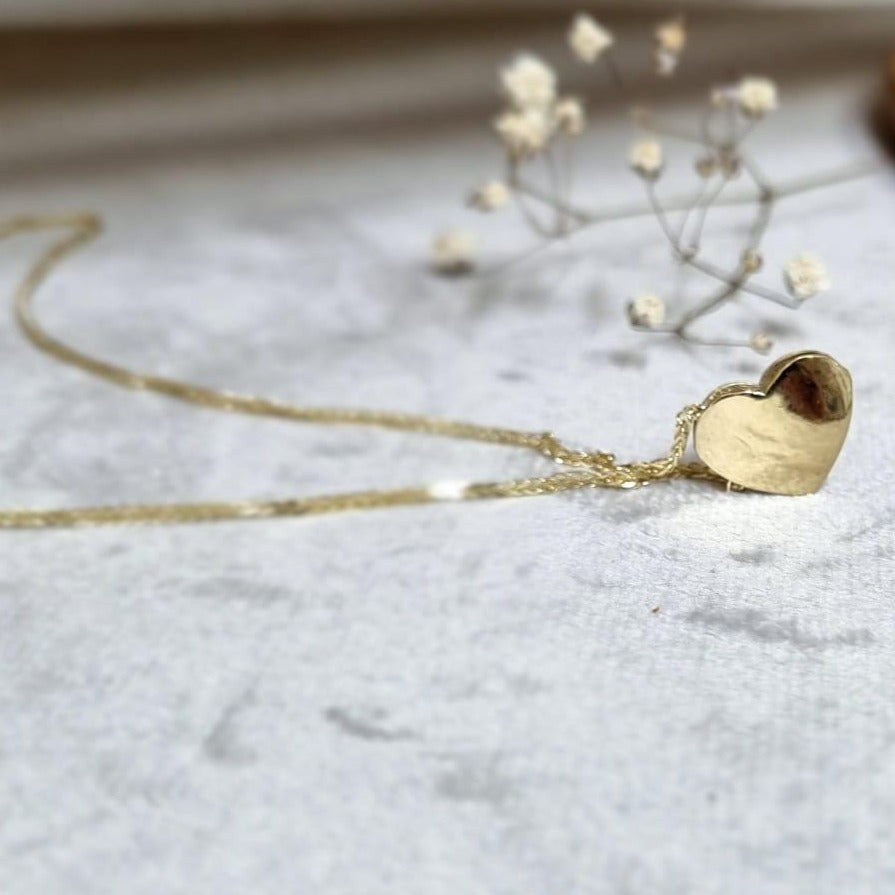 Heart Locket Necklace, Simple & Dainty