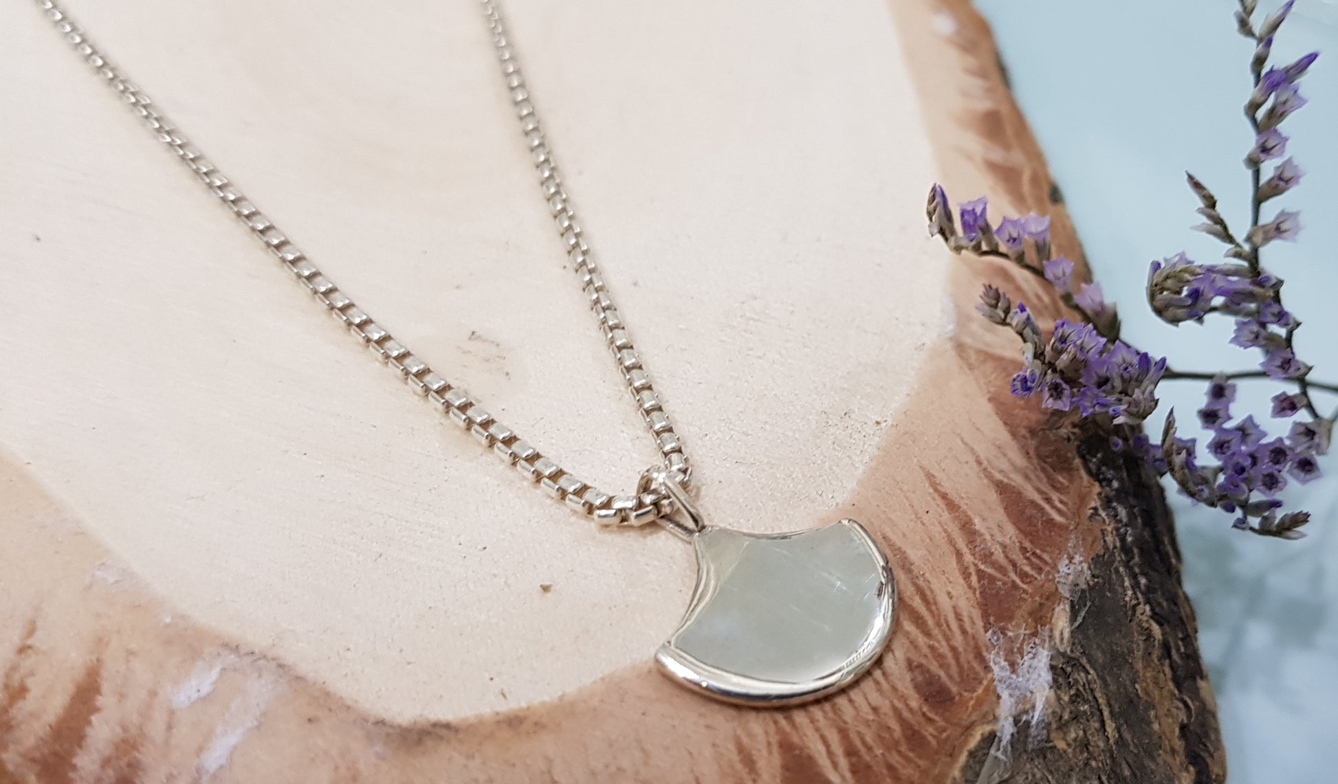 Silver Moon Pendant by ALMA - AlmaJewelryShop