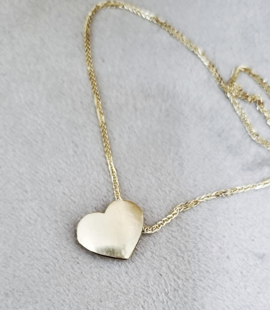 14K Yellow Gold Heart Necklace, Minimalist Heart Necklace, Floating Heart  Necklace, Layering Necklace, Gifts for Her, Gold Necklace