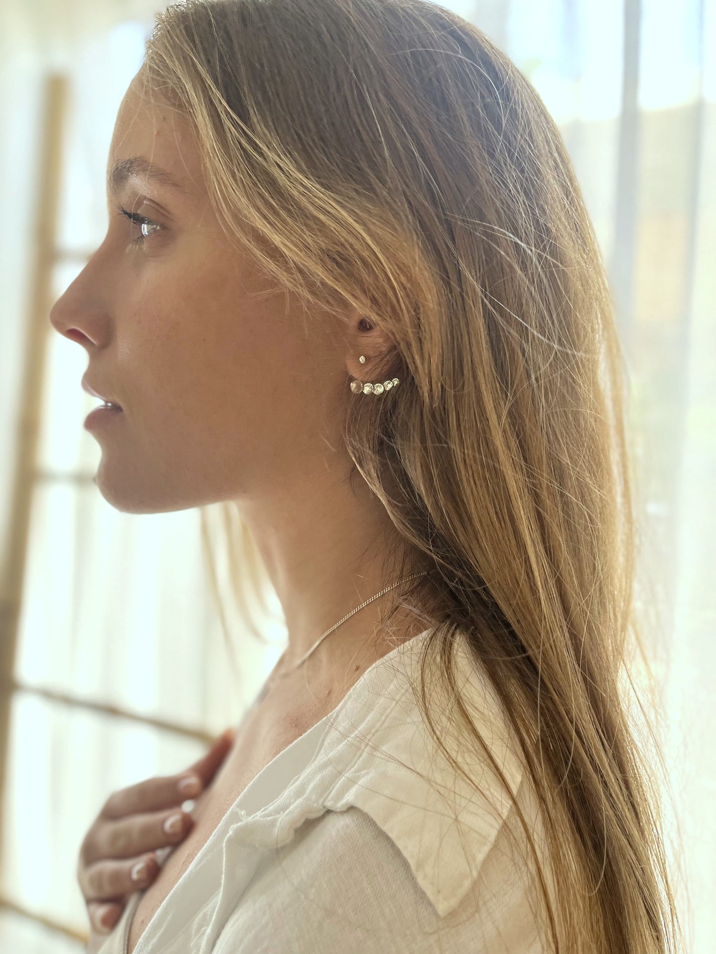 Silver Organic Ear Jacket - AlmaJewelryShop
