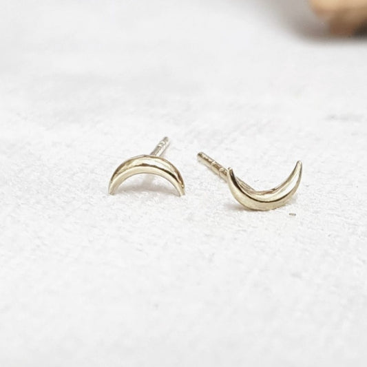 Moon Stud Gold Earrings - AlmaJewelryShop