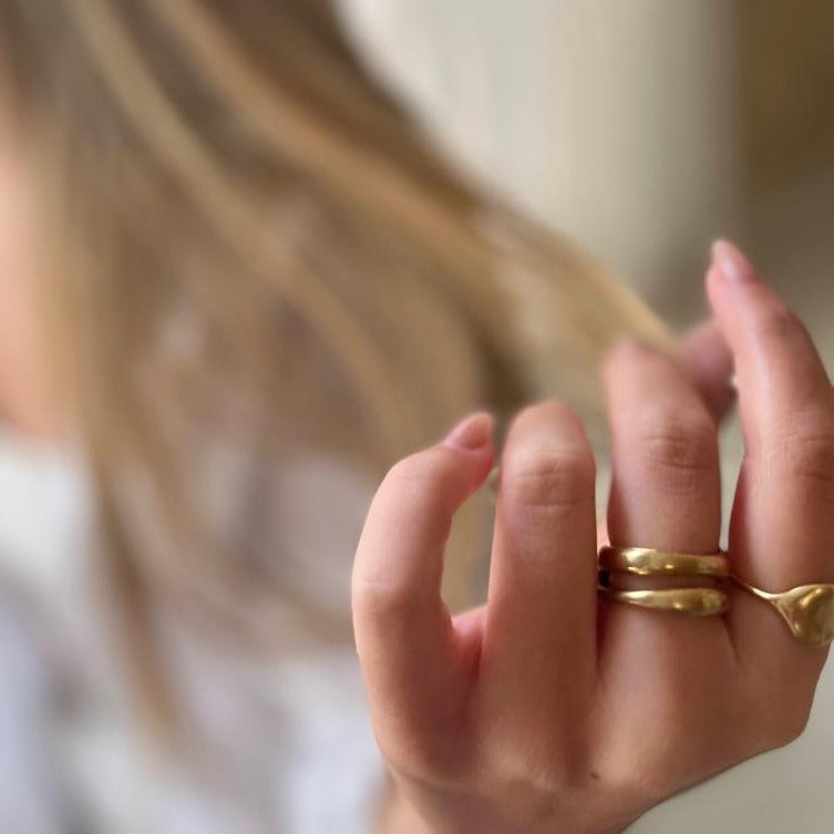 Whisper of Nature Gold Ring - AlmaJewelryShop