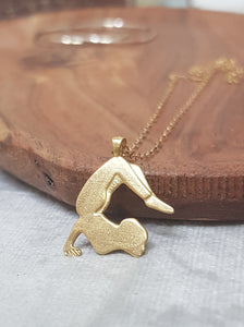 Custom Gold or Silver Yoga Pendant Necklace - AlmaJewelryShop Online boutique for gold and silver jewelry 