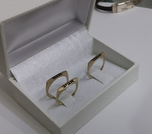 Gold Signet Ring, Name ring, Stackable Ring, Personalized Name Ring - AlmaJewelryShop Online boutique for gold and silver jewelry 