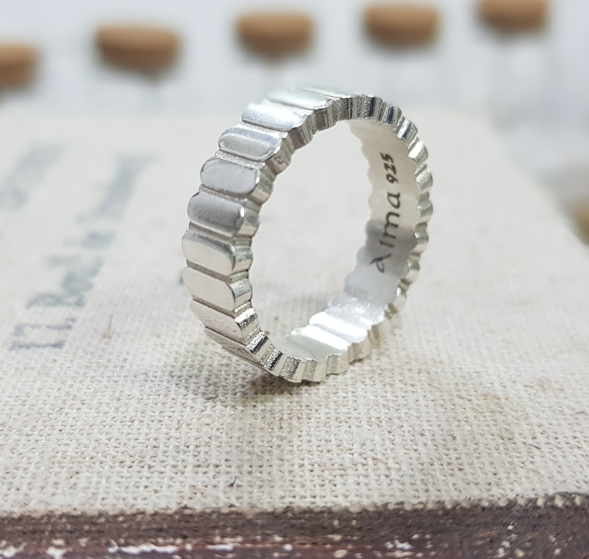 Unique Men Ring, Bold Men Ring, silver ring, Personalized Ring, designer ring - AlmaJewelryShop Online boutique for gold and silver jewelry 