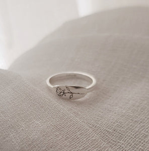 925 Sterling Silver Rose Design Band Ring | Size 5 to 12 |  Minimalist Delicate Jewelry - AlmaJewelryShop Online boutique for gold and silver jewelry 