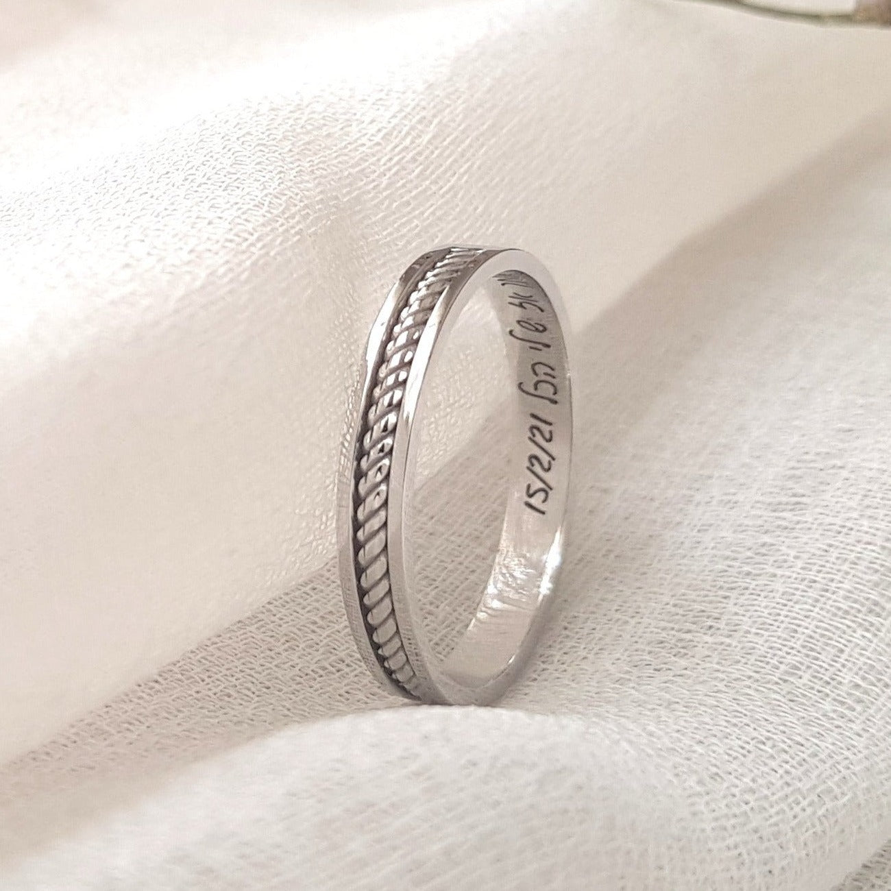Men's White Gold Wedding Bands - AlmaJewelryShop Online boutique for gold and silver jewelry 