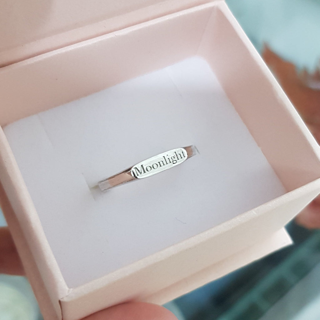 Thin signet ring - AlmaJewelryShop Online boutique for gold and silver jewelry 