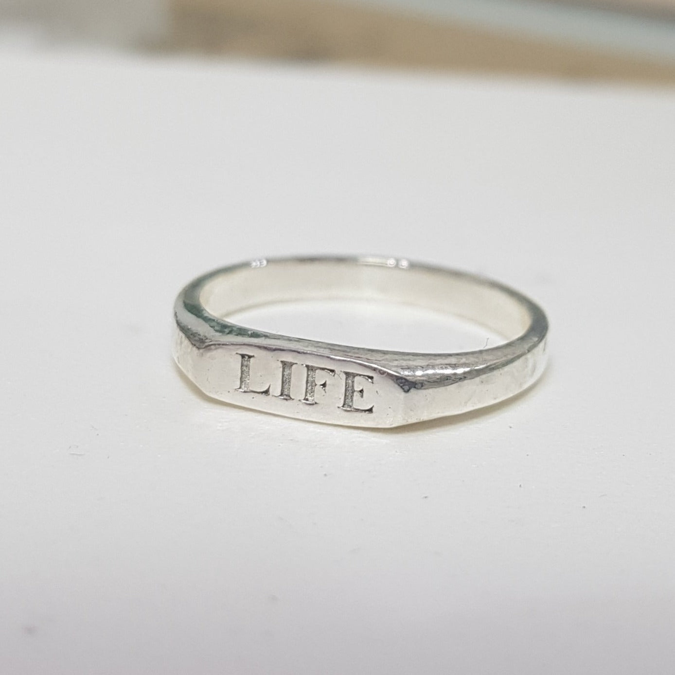 Thin signet ring - AlmaJewelryShop Online boutique for gold and silver jewelry 
