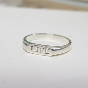 Thin signet ring - AlmaJewelryShop Online boutique for gold and silver jewelry 