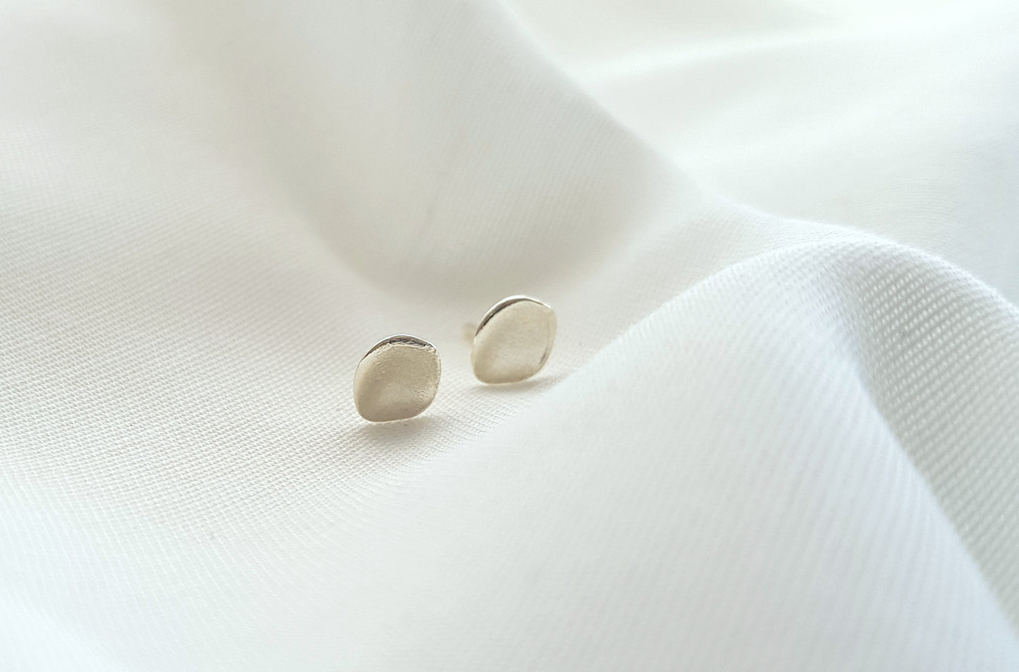 Organic  Stud Earrings | Small Earrings - AlmaJewelryShop Online boutique for gold and silver jewelry 