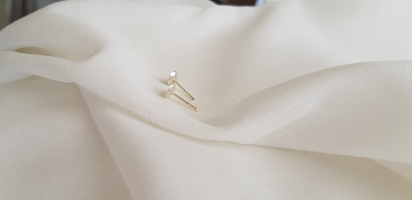 Organic  Stud Earrings | Small Earrings - AlmaJewelryShop Online boutique for gold and silver jewelry 