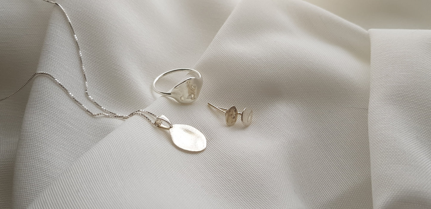 Organic  Stud Earrings | Small Earrings - AlmaJewelryShop Online boutique for gold and silver jewelry 