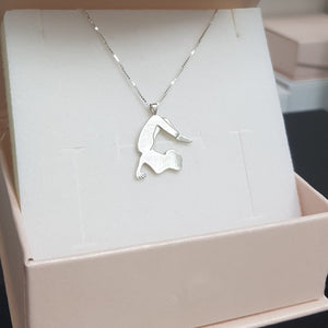 Custom Gold or Silver Yoga Pendant Necklace - AlmaJewelryShop Online boutique for gold and silver jewelry 