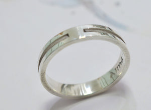 Men Simple Ring, Sterling Silver Wave Ring, Name ring, silver ring, Personalized Ring, design ring - AlmaJewelryShop Online boutique for gold and silver jewelry 