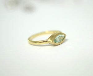 Aquamarine marquise gold ring. Marquise gold Ring, Personalized Ring, Delicate ring, 14K gold Ring, - AlmaJewelryShop Online boutique for gold and silver jewelry 
