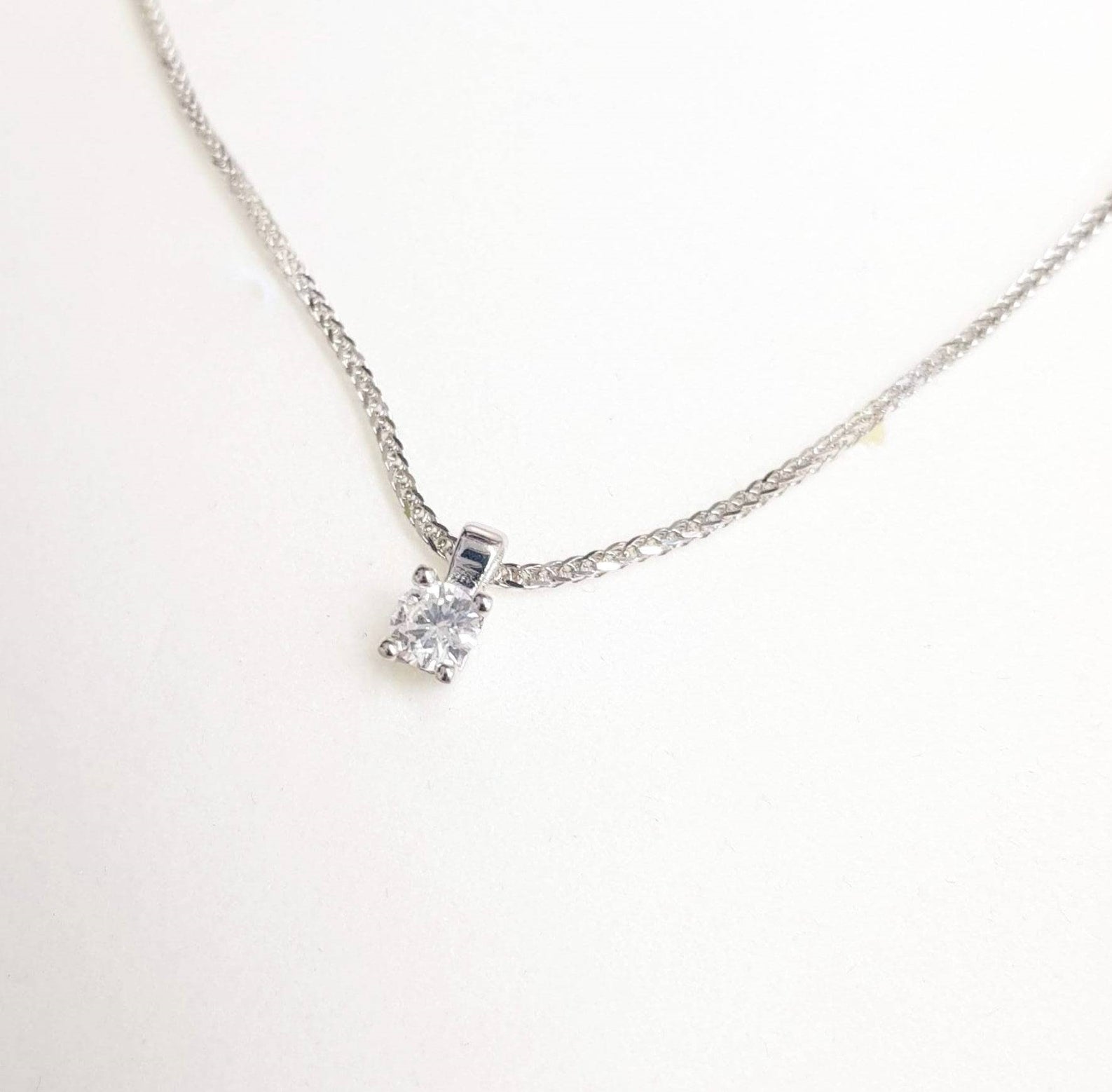 Diamond pendant with Solid gold 14K necklace, Diamond necklace - AlmaJewelryShop Online boutique for gold and silver jewelry 