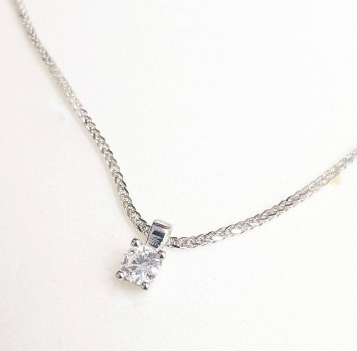 Diamond pendant with Solid gold 14K necklace, Diamond necklace - AlmaJewelryShop Online boutique for gold and silver jewelry 