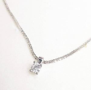 Diamond pendant with Solid gold 14K necklace, Diamond necklace - AlmaJewelryShop Online boutique for gold and silver jewelry 