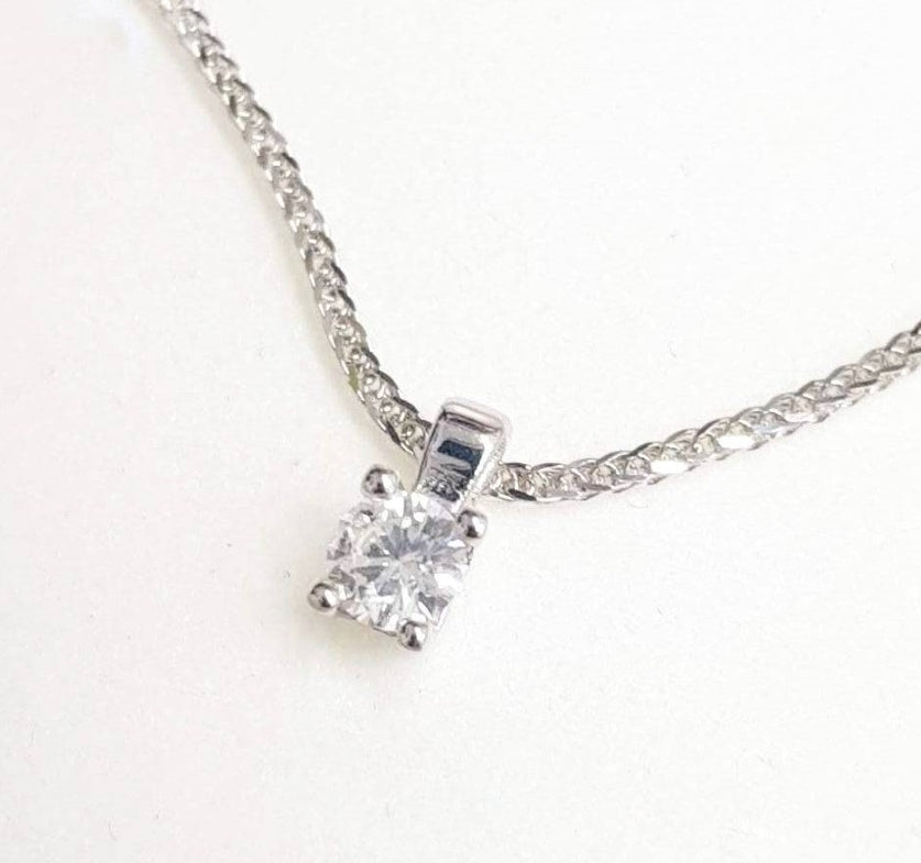 Diamond pendant with Solid gold 14K necklace, Diamond necklace - AlmaJewelryShop Online boutique for gold and silver jewelry 