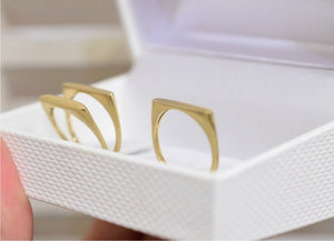 Gold Signet Ring, Name ring, Stackable Ring, Personalized Name Ring - AlmaJewelryShop Online boutique for gold and silver jewelry 
