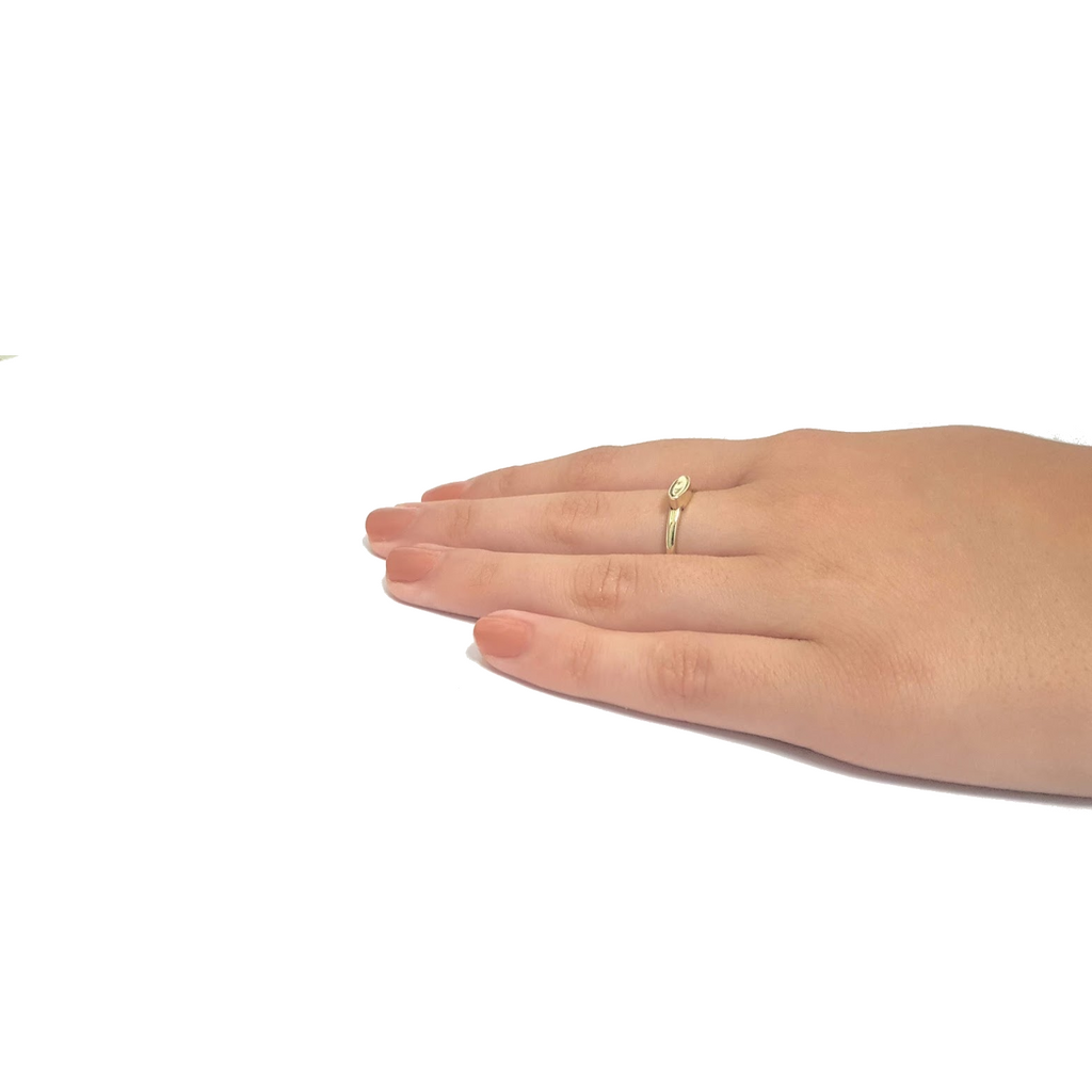 Solid yellow gold 14K Ring, Stackable Ring, white solid gold ring, Geometric Simple ring, Delicate ring - AlmaJewelryShop Online boutique for gold and silver jewelry 
