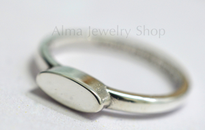 Solid yellow gold 14K Ring, Stackable Ring, white solid gold ring, Geometric Simple ring, Delicate ring - AlmaJewelryShop Online boutique for gold and silver jewelry 